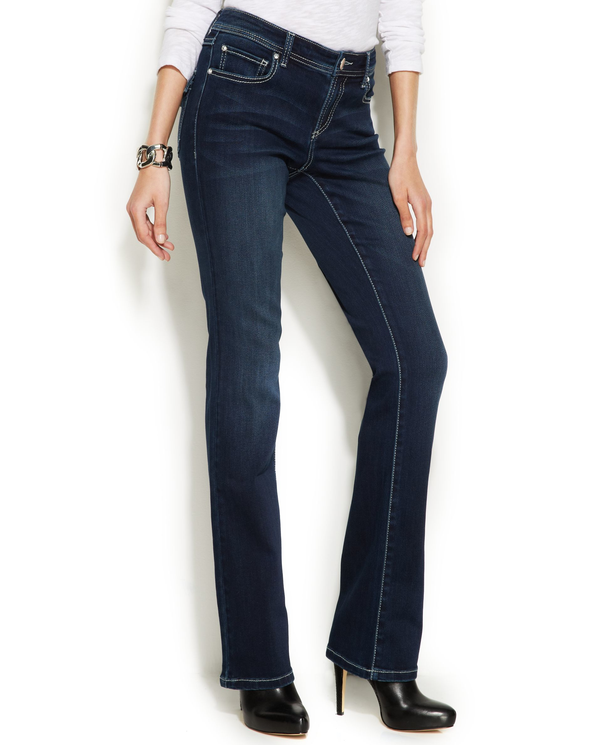 Lyst Inc International Concepts Petite Curvyfit Bootcut Jeans, Dark